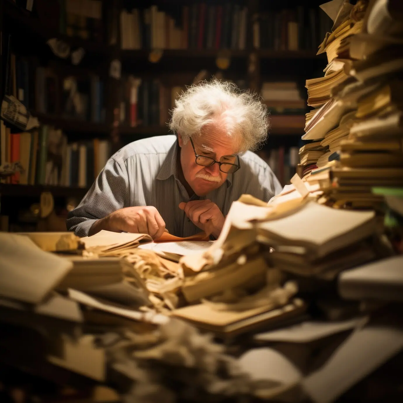 Halbnahe Aufnahme eines älteren Mannes zum Thema Bildung